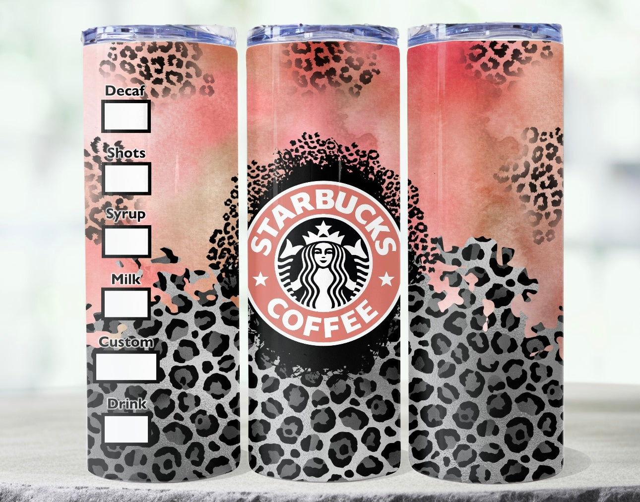 Coral Leopard Starbucks