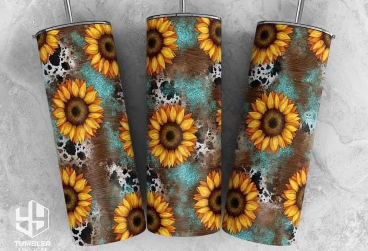 Teal Sunflowers
